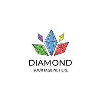 fem diamanter logotyp vektor illustration minimalistisk