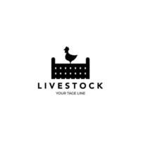 Huhn Linie Kunst minimalistisch Logo Vektor Illustration Design Zaun