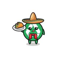 återvinning mexikansk kock maskot håller en taco vektor