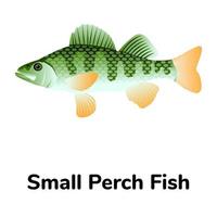 en platt ikon för sötvattensfisk vektor