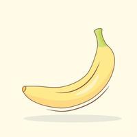 en av banan isolerad på mjuk gul bakgrund vektor