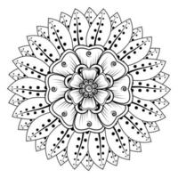 kreisförmiges Muster in Form von Mandala für Henna, Mehndi, Tätowierung, Dekoration. dekoratives Ornament im ethnisch-orientalischen Stil. Malbuchseite. vektor