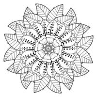 kreisförmiges Muster in Form von Mandala für Henna, Mehndi, Tätowierung, Dekoration. dekoratives Ornament im ethnisch-orientalischen Stil. Malbuchseite. vektor