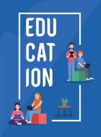 utbildning online affisch vektor
