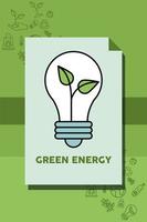 grön energilampa vektor