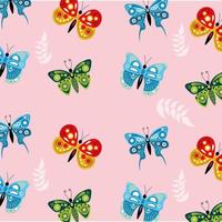 söta fjärilar grupp mönster vektor