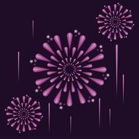 lila fyrverkerier explosion ikoner vektor