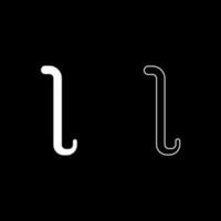 iota grekisk symbol liten bokstav gemener teckensnitt ikon disposition uppsättning vit färg vektor illustration platt stil bild