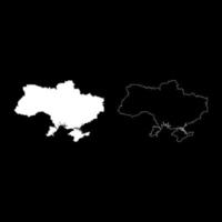 karta Ukraina ikon disposition uppsättning vit färg vektor illustration platt stil bild