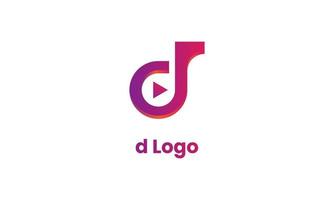 d-Musiknoten-Logo-Symbol, Musik-Player-Logo, einfaches und modernes Symbol, minimalistischer Farbverlauf, flacher Stil, geeignet für Anwendung, App, Musik, Player, Agentur, Unterhaltungsunternehmen und Marken