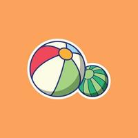 beachball vektor illustration. boll. barn leksak. platt tecknad stil lämplig för webbmålsida, banner, flygblad, klistermärke, kort, bakgrund, t-shirt, clipart