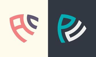 ac und pc geometrisches logo, einfacher und moderner stil, minimalistisches und farbenfrohes symbol, geometrie einzigartiger ansatz, der für alle arten von unternehmen und marken geeignet ist vektor