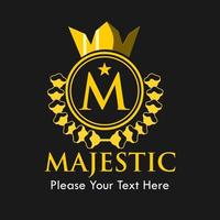 majestätische Logo-Design-Vorlagenillustration. geeignet für immobilien, boutique, schmuck, luxusrestaurant etc. sie können den buchstaben m beliebig ändern vektor