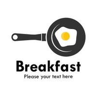 frühstücksdesign-logo-schablonenillustration. Es gibt Eierkochen vektor
