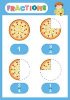 Brüche Pizza Eduation Poster vektor