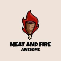 Illustrationsvektorgrafik von Fleisch und Feuer, gut für Logodesign vektor
