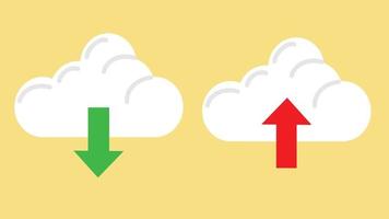 Cloud-Upload- und Download-Symbol. vektor