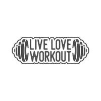 Liebe Live-Workout Vintage Typografie Retro-Gymnastik-Workout-Sport-T-Shirt-Design vektor