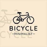 einfache Fahrrad Logo Linie Kunst Vektor Illustration Vorlage Symbol Grafikdesign