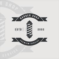 Barber Shop Logo Vintage Vektor Illustration Vorlage Symbol Grafikdesign. Scherensymbol für Geschäftstypografie im Retro-Stil