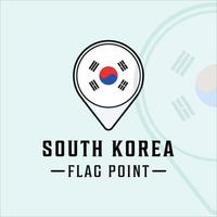 Flaggenpunkt Südkorea Logo Vektor Illustration Vorlage Symbol Grafikdesign. Karten Standort Länderzeichen oder Symbol