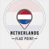 Flaggenpunkt Niederlande Logo Vektor Illustration Vorlage Symbol Grafikdesign. Karten Standort Länderzeichen oder Symbol