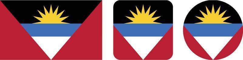 Flaggensymbol von Antigua und Barbuda. Web-Icon-Set. Icons Sammlung flach. einfache Vektorillustration. vektor