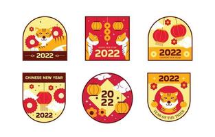 2022 kinesiskt nyår klistermärkesuppsättning vektor