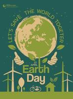 Happy Earth Day-Logo-Design-Vorlage vektor