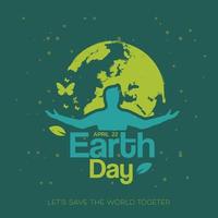 Happy Earth Day-Logo-Design-Vorlage vektor