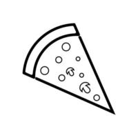 ikon pizza i platt stil isolerad på vit bakgrund. mat siluett. vektor illustration design.