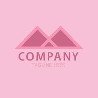 logo pink m mountain für unternehmen und datei editierbar vektor
