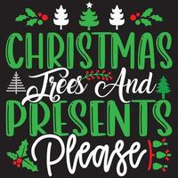 Weihnachtsbäume und Geschenke bitte vektor