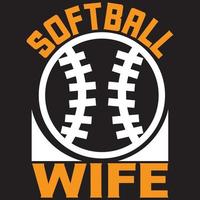 Softball-Ehefrau-T-Shirt-Design vektor