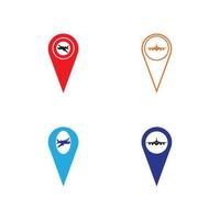 kartpekare med flygplan icon.map pointer.vektorillustration vektor