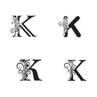 bokstaven k logotyp ikon designmall element vektor