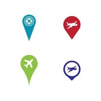 kartenzeiger mit flugzeug icon.map pointer.vector illustration vektor