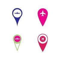 kartpekare med flygplan icon.map pointer.vektorillustration vektor