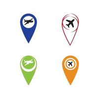 kartpekare med flygplan icon.map pointer.vektorillustration vektor