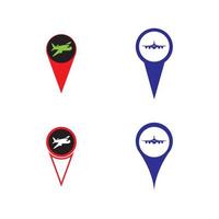 kartpekare med flygplan icon.map pointer.vektorillustration vektor