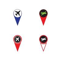 kartpekare med flygplan icon.map pointer.vektorillustration vektor