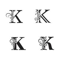 bokstaven k logotyp ikon designmall element vektor