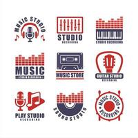 samlingar av märken för musikstudioinspelning vektor