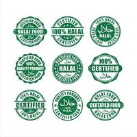 halal mat certifierade frimärken samling vektor