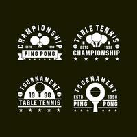 Tischtennis-Pin-Pong-Vintage-Logos-Sammlungen vektor