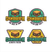 Sandwich-Abzeichen-Vektor-Design-Logo-Sammlung vektor