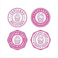 Cupcakes Briefmarken Design Premium-Kollektion vektor