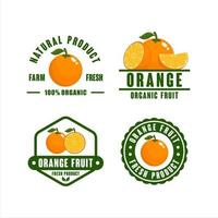 Logo-Sammlung von Bio-Produkten mit Orangenfrüchten vektor