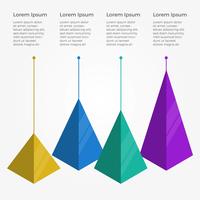Flache Pyramide 3D Infographic-Element-Vektor-Schablone