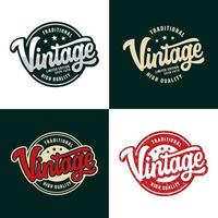 Set Logo Vintage traditionelles hochwertiges Vektordesign vektor